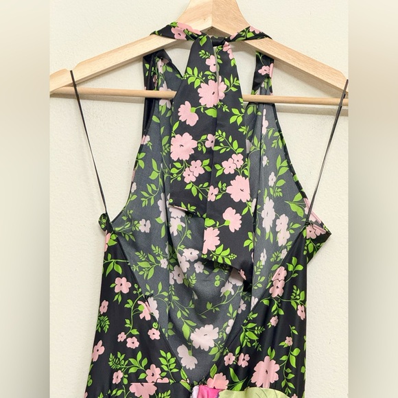 NWT Zara Limited Edition 100% Silk Floral Maxi Dress in Green Multi Sz S - Picture 12 of 16